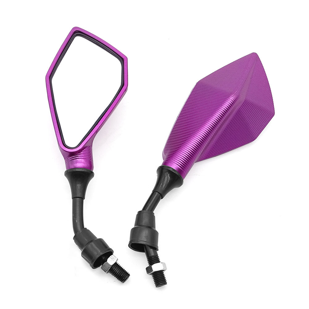 2 pçs 10mm espelhos retrovisores da motocicleta grande angular ajustável bicicleta guiador lateral flexível espelho retrovisor