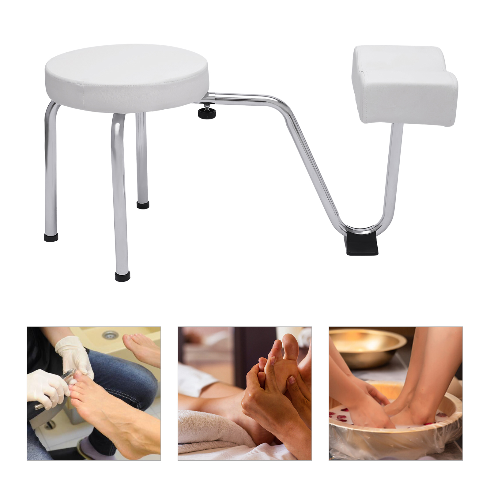 Manicurista One Piece Sgabello per pedicure Regolabile in pelle PU Tattoo Gamba Bracciolo Cuscino Sgabello per pedicure Sedia Cuscino per piedi Strumenti
