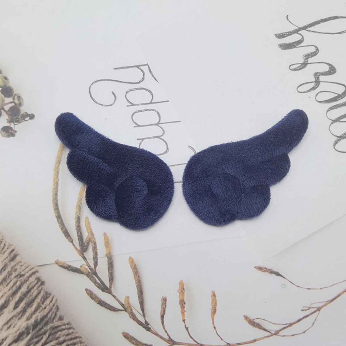 2Pcs  double-sided plush angel wings diy accessories cake card cap socks clothing toy decoration materials