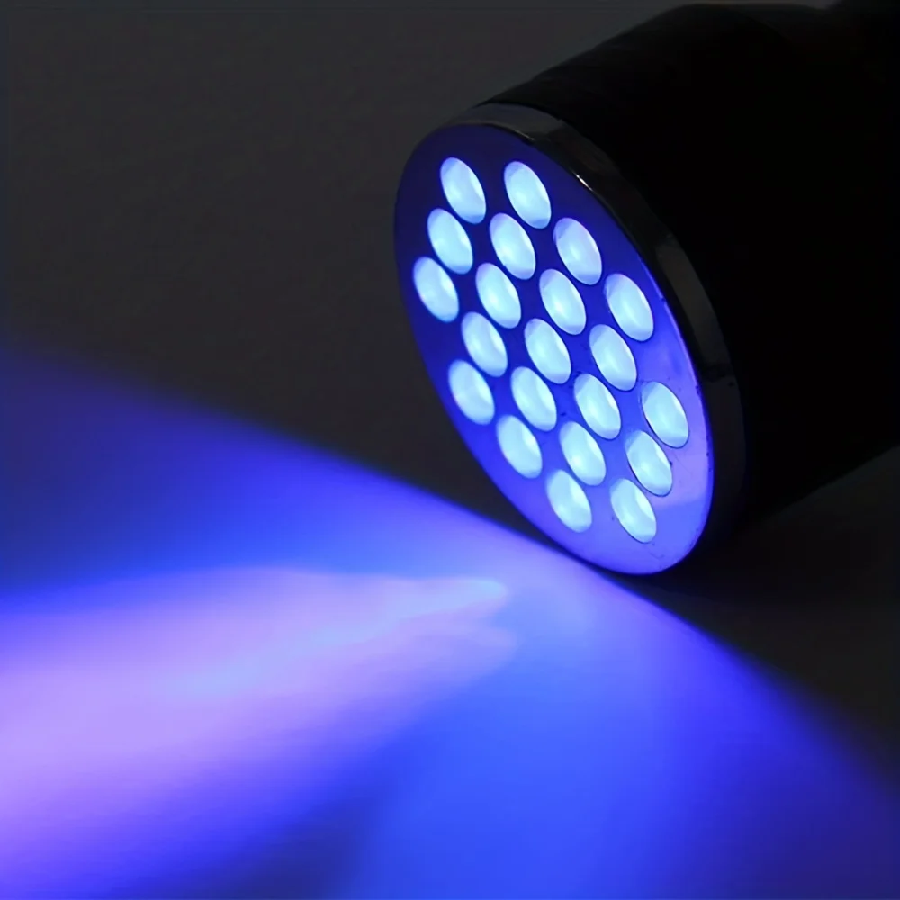 Lámpara de 21led, linterna Uv, lámpara artística para uñas, detección de fluorescencia Uv, Mini linterna de detección de billetes