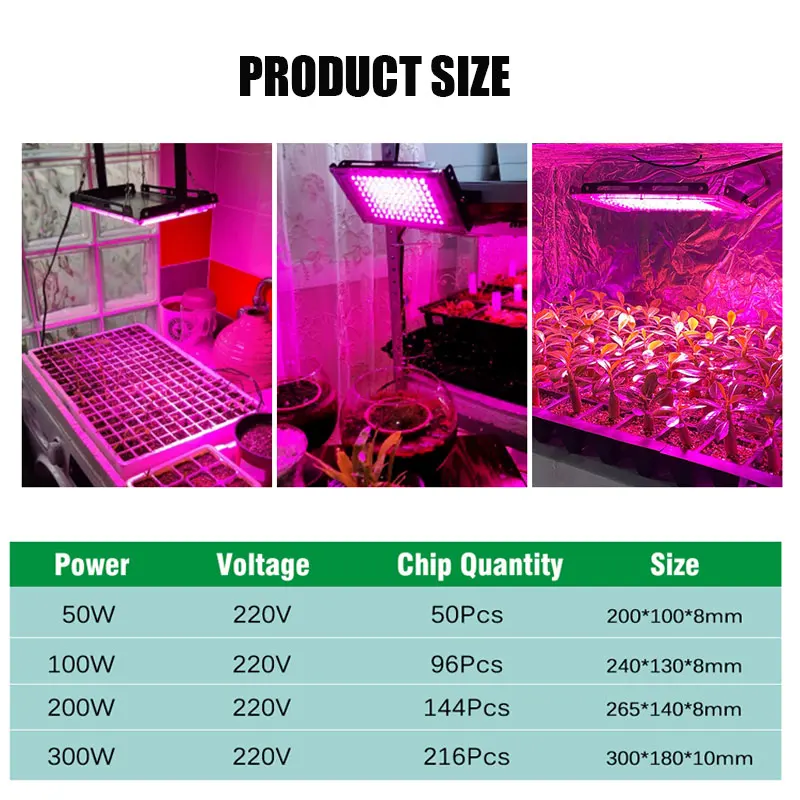 植物用ランプフルスペクトル Led 成長ライト 220V 50 ワット 100 ワット 200 ワット 300 ワット植物ランプ温室水耕植物成長照明