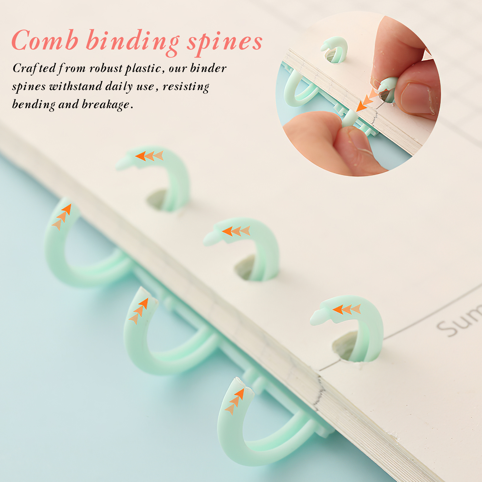 12 Pcs Binder Buckle Sunshine Yellow Binding Binder Plastic Loose Leaf Spine Letter Size Comb