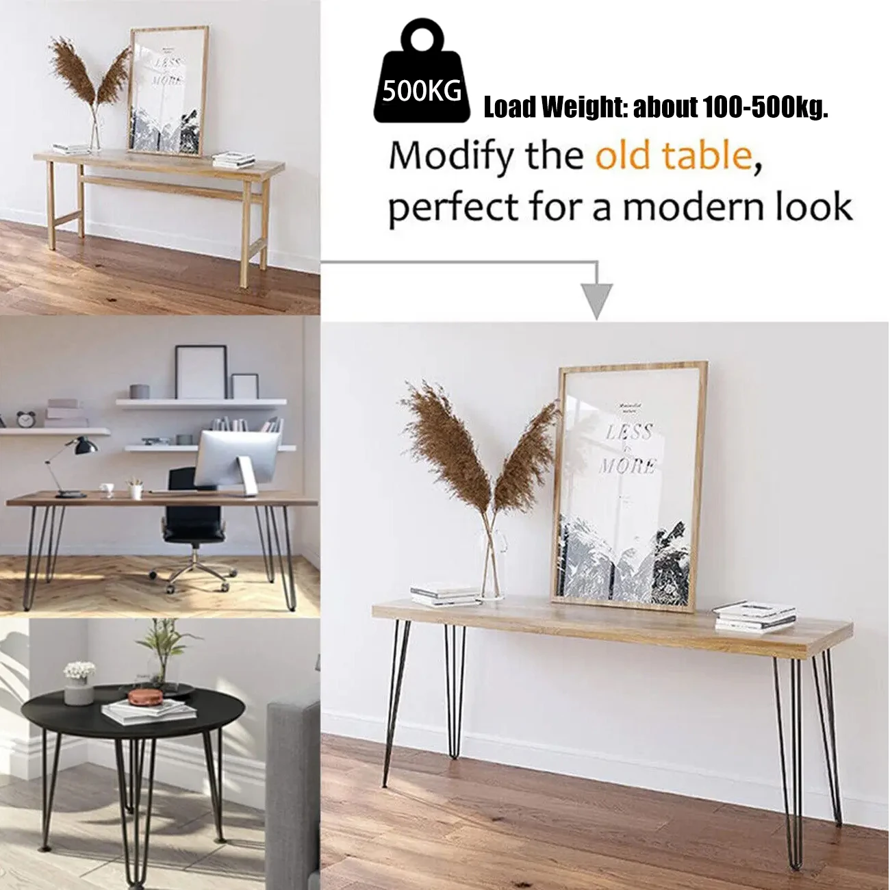 4 pièces épingles à cheveux pieds épingles à cheveux patins de Table épingle à cheveux pieds de Table support de pied de Table bricolage artisanat