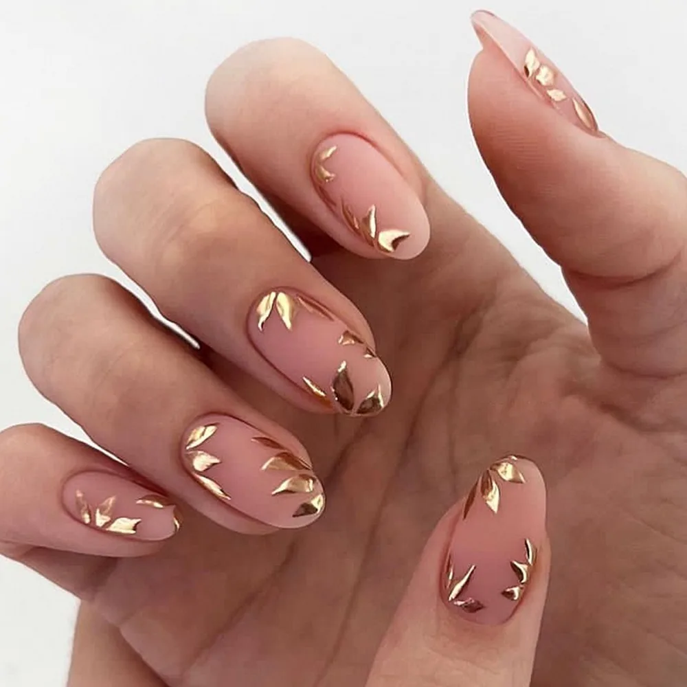 Uñas postizas francesas de 24 piezas para mujer, Parche de Uñas postizas, estilo veraniego, diseño con purpurina, cobertura completa, usable