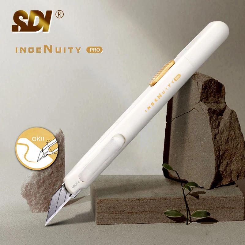 SDI 0444C Art Utility Knife ,30 Degree Anti Shake Precision Cutter 9mm Black Bldes Auto-Lock Design Professional 컷팅기 Stationery
