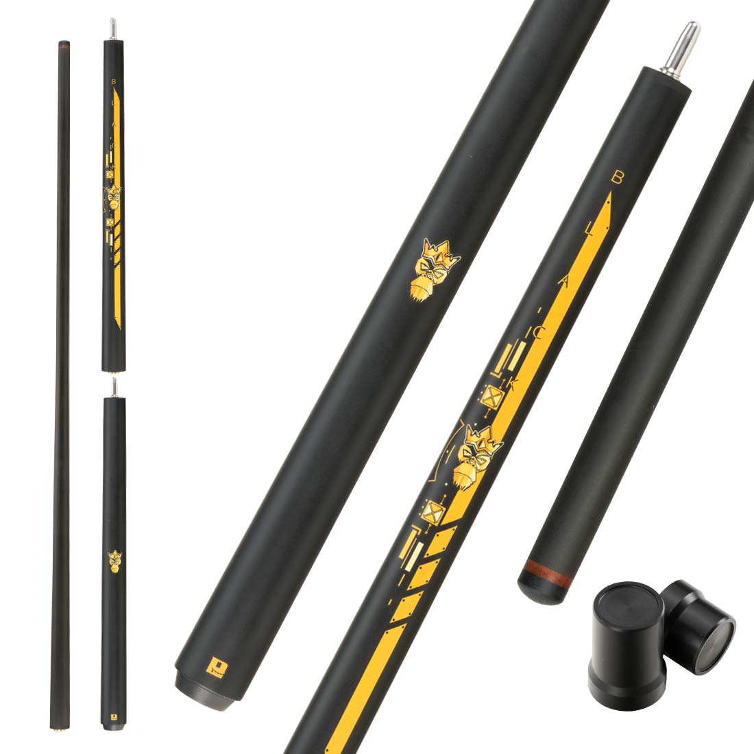 2 in 1 Little Monster 58 "Black Evil Carbon Energy Break Punch Kick-off กระโดดบิลเลียดสระว่ายน้ํา Cue Stick 12.9 มม.