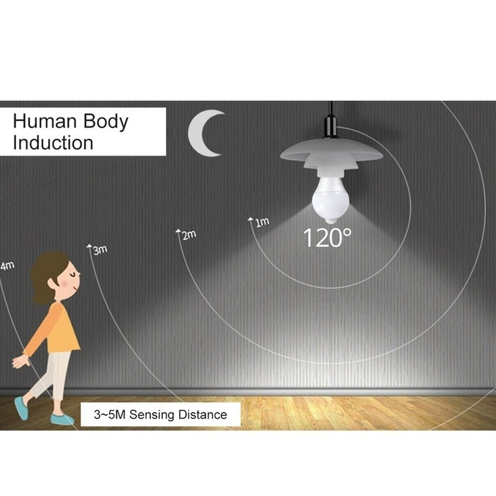 Лампа с пассивным инфракрасным датчиком движения E27, 9/12/15/18/220 В