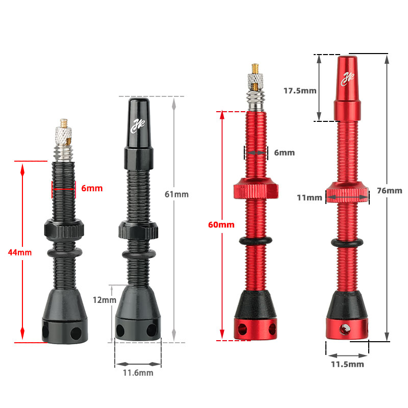 Válvulas Presta Deemount de 44/60mm para neumáticos sin cámara de carretera, vástago de aleación CNC, núcleo de latón, ciclismo DIY, reemplazo de boquilla F/V