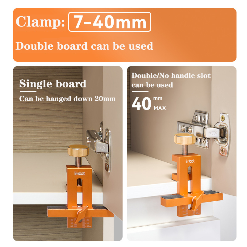 Aluminum Cabinet Closet Door Quick Positioning Tool Woodworking Cabinet Door Installation Jig Adjustable Clamping Range 7-40mm