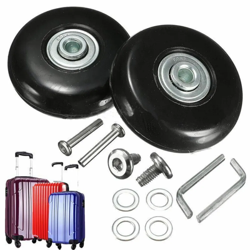 1 paio di ruote di ricambio per bagagli da viaggio, parti di valigie, assi diametro 40 mm/45 mm/50 mm/60 mm