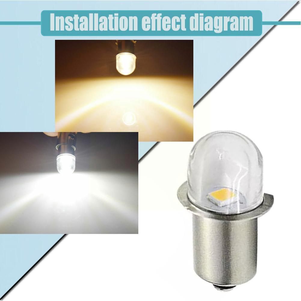 Base de bombillas Led P13.5s, reemplazo de linterna Maglite blanca, 6000k, antorchas Dc6v-12v, lámpara blanca cálida