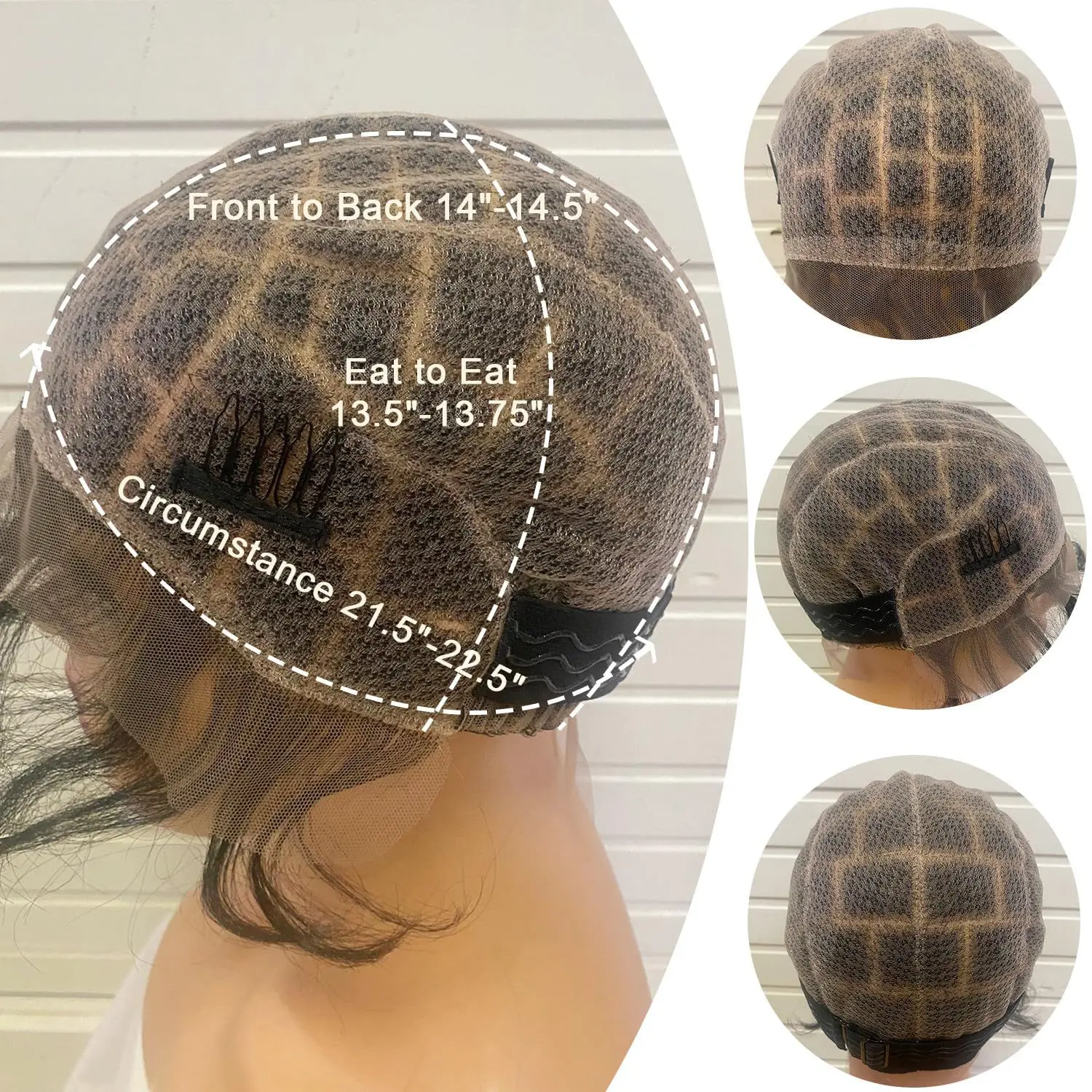 Peruca trançada para tranças de crochê, peruca trançada de renda dupla completa com cabelo de bebê, adequada para fazer perucas de crochê com franja