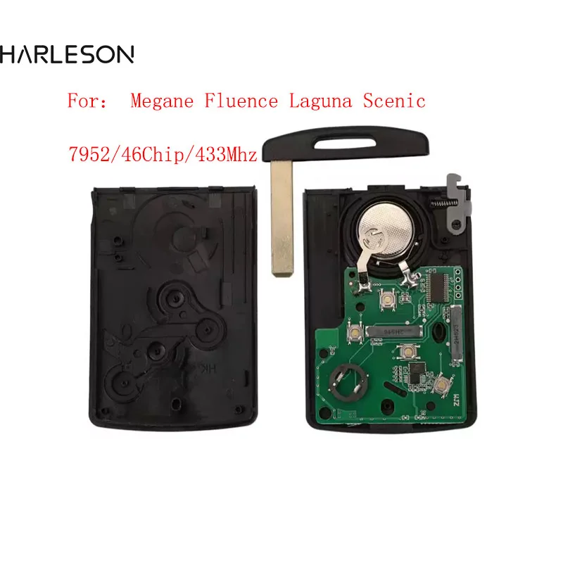 Keyless Smart Remote Key Card For Renault Megane Fluence Laguna Scenic Clio Captur Koleos 433MHz ID46-PCF7952 4AChip 7953M