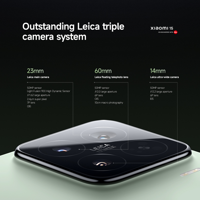 สมาร์ทโฟน Xiaomi 15รุ่นทั่วโลกขนาด256GB/512GB 6.36 "AMOLED Display 120Hz Snapdragon®8กล้อง Elite Leica 90W hypercharge
