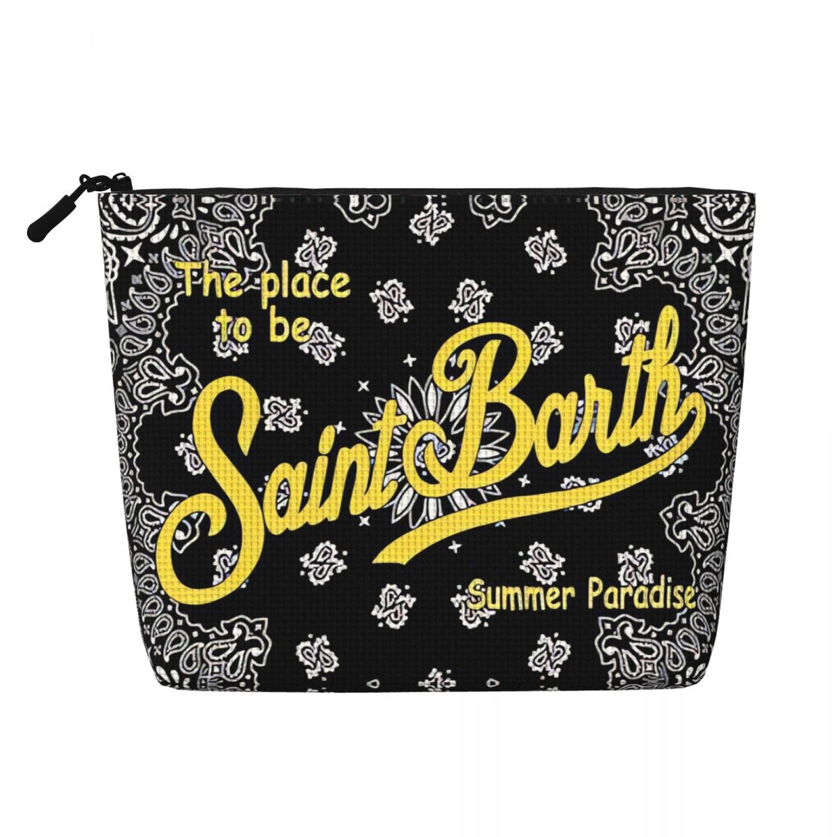 S-Saint B-Barth Удобная для путешествий однослойная косметичка с имитацией льна Магазин «Все свои предметы первой необходимости на работе»