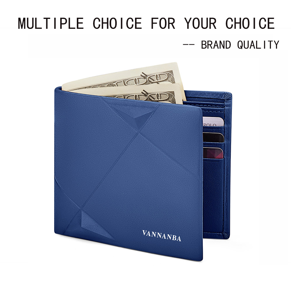Vannanba Bifold Brieftaschen für Männer Jugendliche leichtes Leder echte RFID Blocking Geldbörse stilvolles Geschenk für Männer