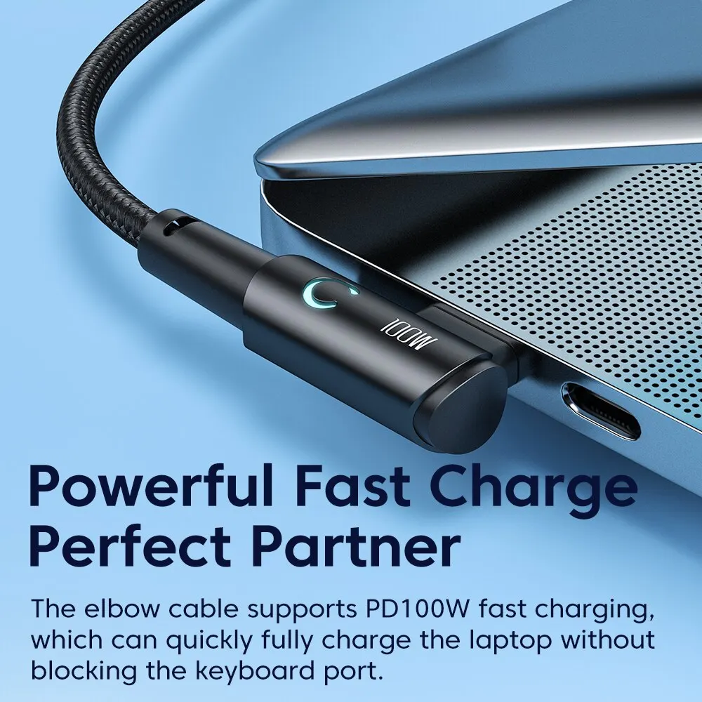 Toocki สาย USB C TO USB C 100W 90องศาสำหรับ iPad MacBook Pro Xiaomi Samsung Huawei ชนิด C ชาร์จเร็วสายวันที่