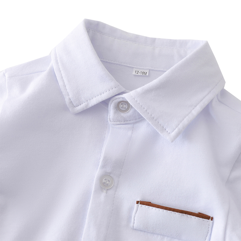 Conjunto formal de roupas de cavalheiro para bebê infantil sólido macacão terno menino primeiro aniversário traje 0-24 meses criança algodão crianças outfit