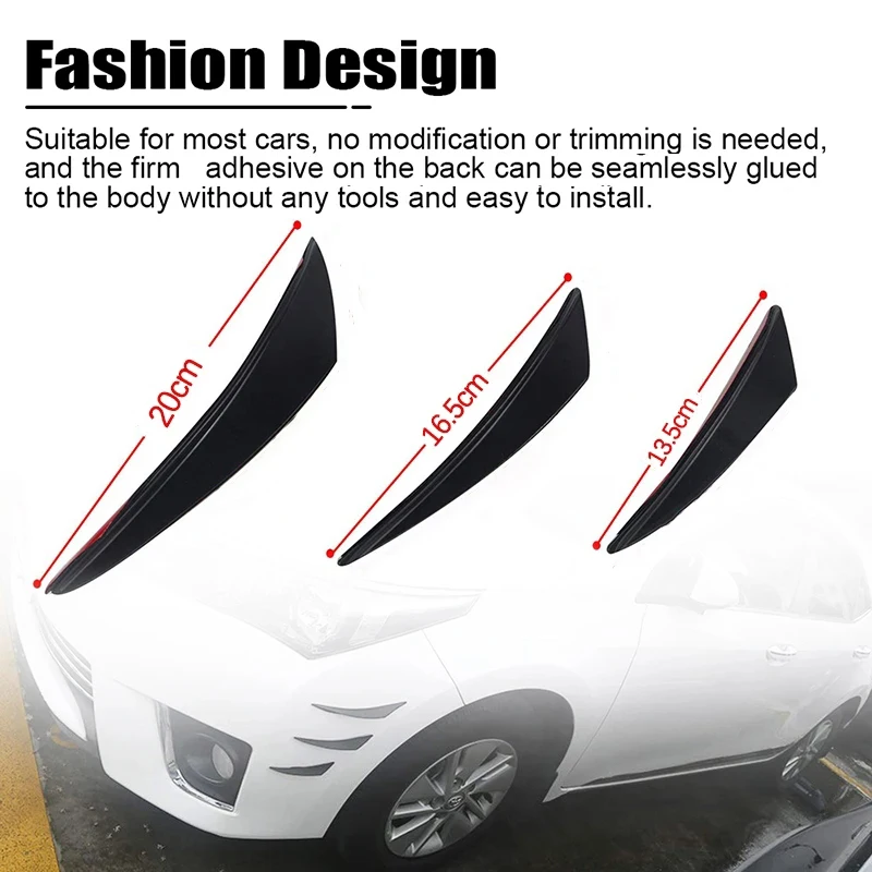 6 Teile/satz Universal Frontschürze Lip Diffusor Splitter Flossen Körper Spoiler Auto Tuning Canards Wertigkeit Auto Dekoration Dekoration