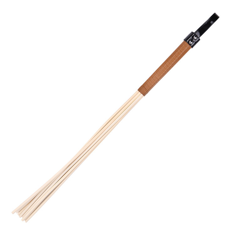60CM Natural Rattan Whip Paddle ,Riding Crop Flogger Spikes PU Leather  Cover Handle Paddle Slapper for Horse Training