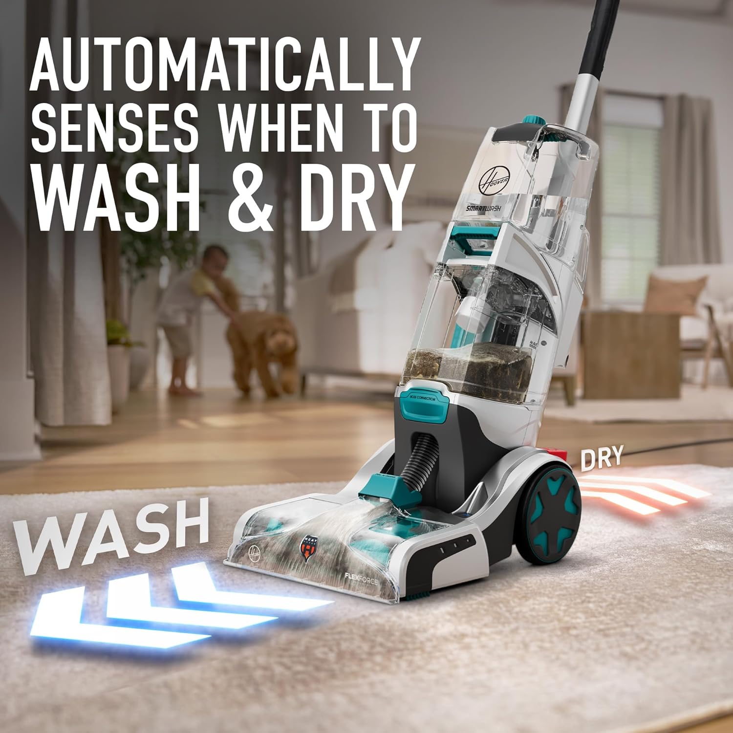 SmartWash+ Automatic Carpet Cleaner Machine, for Carpet and Upholstery