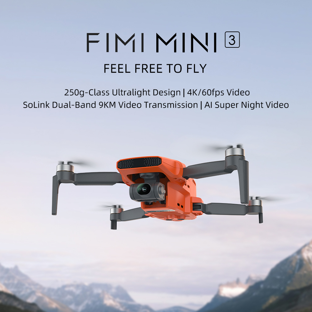 FIMI MINI 3 nieuwe drone 4K 60fps AI Super Night Video 9 km bereik 3-assige Gimbal 249g Ultralicht ontwerp smart tracking mini pro drone