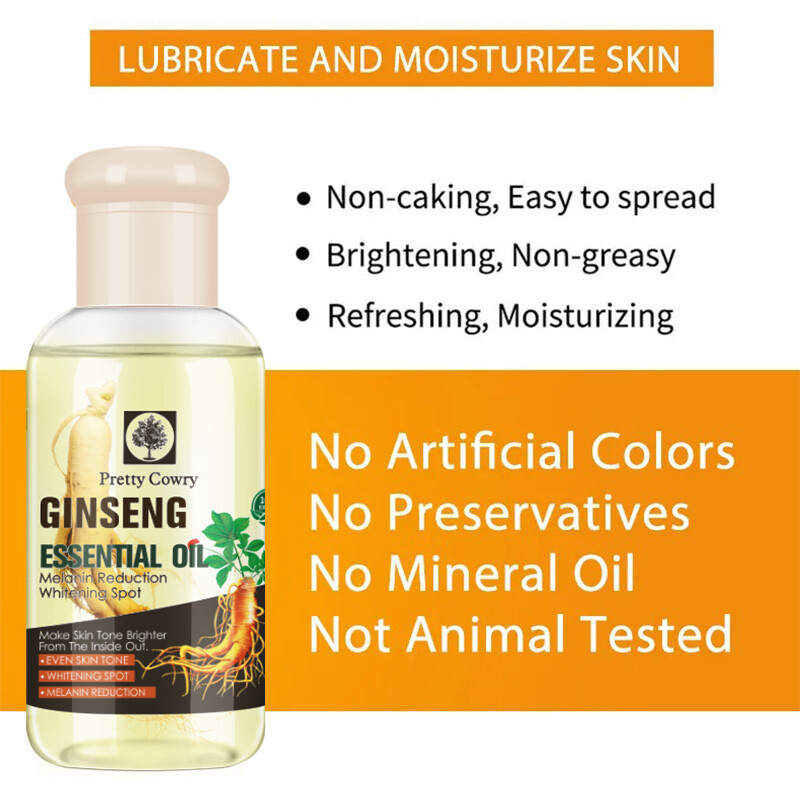 Aceite facial de ginseng de 75 ml: textura liviana, sensación suave, hidratante, ayuda a reducir las líneas finas, adecuado para todo tipo de piel