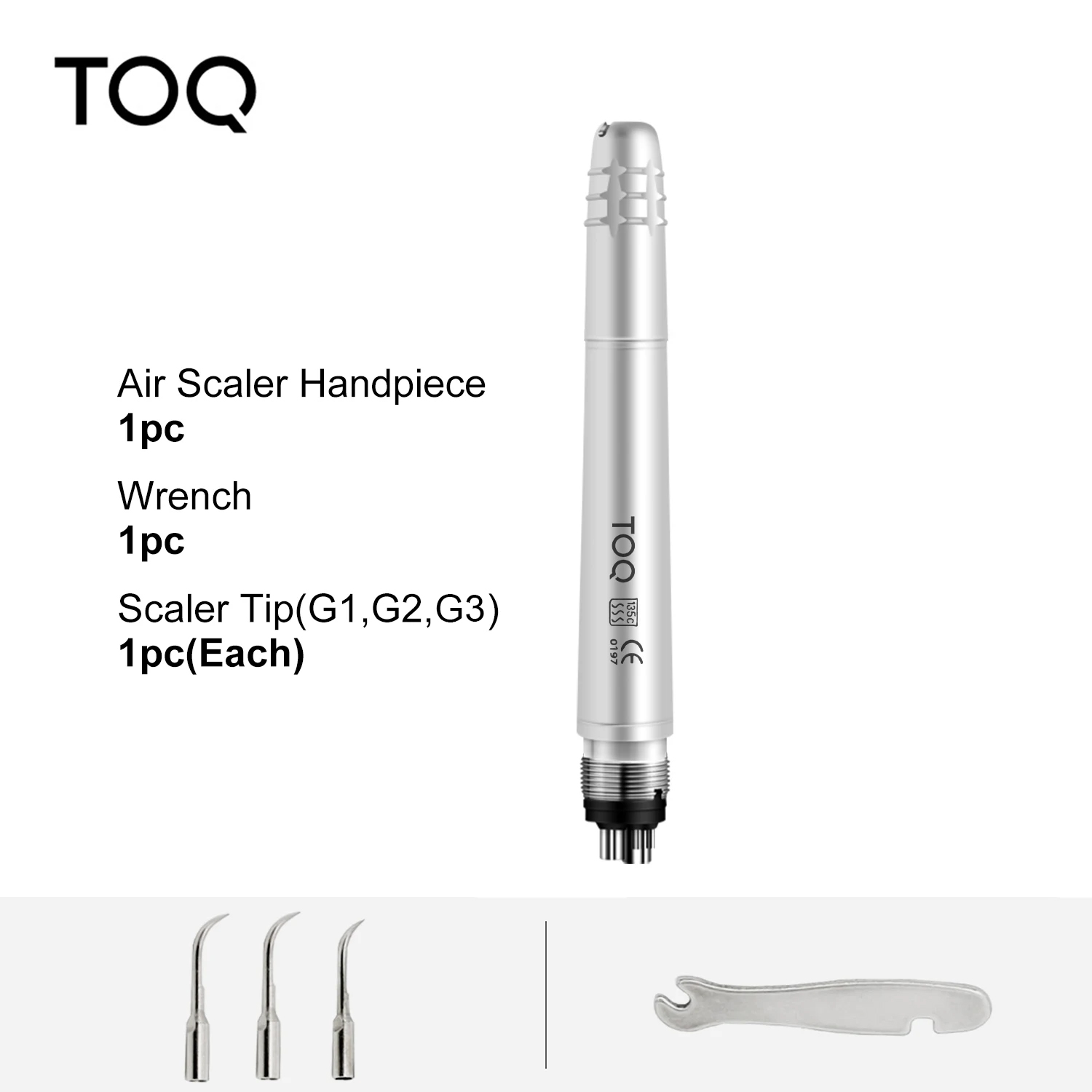 Scaler อากาศอัลตราโซนิกทันตกรรมด้วย 3 เคล็ดลับฟันแคลคูลัส Remover เครื่องมือทําความสะอาด Handpiece ฟันขาวทําความสะอาดช่องปาก