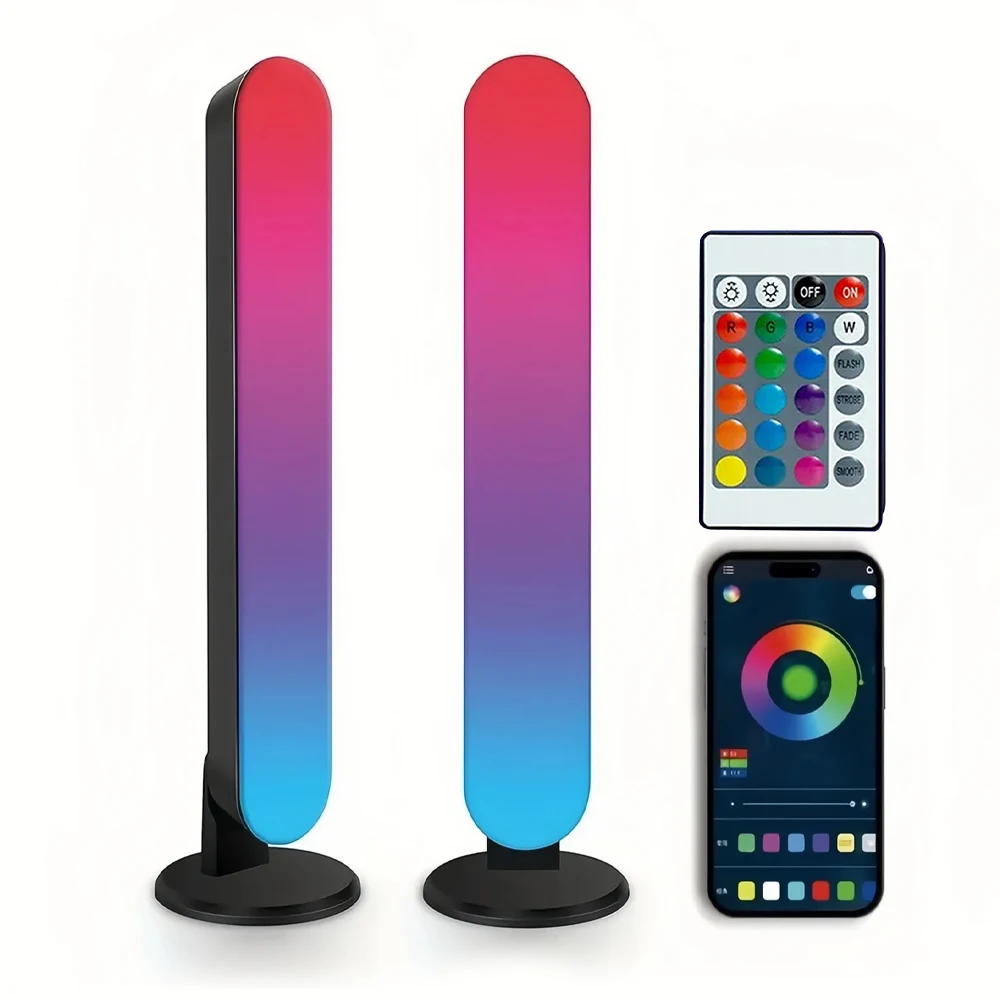 Striscia LED intelligente da 1/2 confezioni con telecomando per camera, giochi, TV e decorazioni per feste - Sincronizzazione con musica, lampada da scrivania RGB
