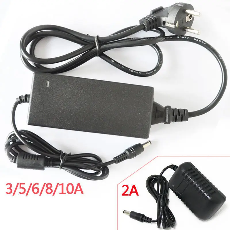 Nuevo Adaptador de fuente de alimentación LED DC 5V 12V 24V 1A / 2A / 3A / 5A / 6A / 8A / 10A transformador de luz para tira de LED enchufe de EE. UU./UE/AU/Reino Unido