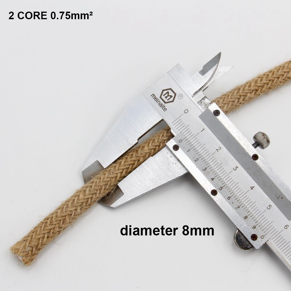 Genixgreen DIY Twisted Cord Lampensockel Seil Elektrokabel 2 Kern 2M 3M E27 EU-Stecker Kunststoffsockel Vintage ON OFF Schalterkabel