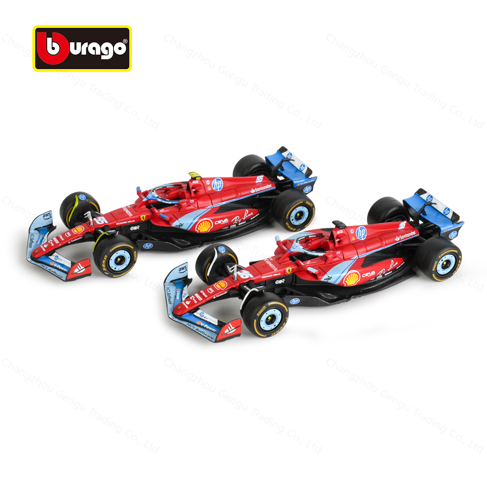 Bburago 1:43 Ferrari 2024 SF24 Майами # 16 # 55 F1 Racing Formula Car Статическая имитация литья под давлением модель автомобиля из сплава