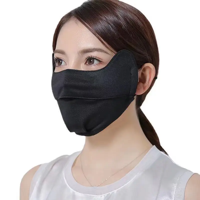 ใหม่ฤดูหนาว Windproof หน้ากากผู้หญิงสีทึบ3D Design เปิดจมูก Breathable Soft Facemask UPF 50 +