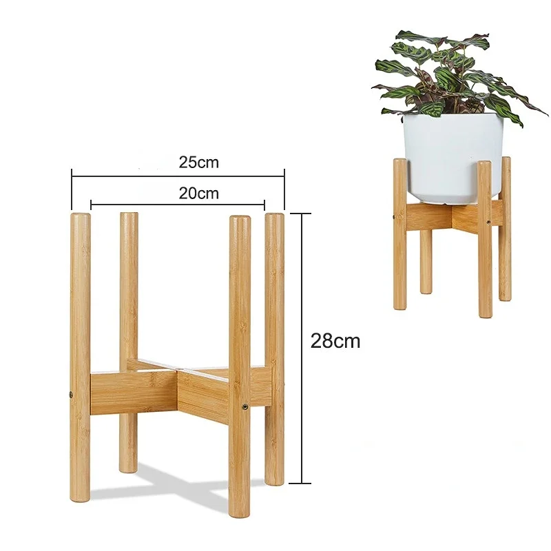 ไม้ Cross สี่ขาดอกไม้ Stand Strong ทนทานฟรี Bonsai ขาตั้งบ้านหม้อถาดไม้ไผ่ชั้นวางของในห้องน้ำผู้ถือพืชตกแต่ง