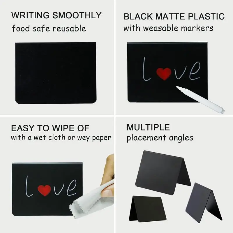 Black Chalkboard Signs 12pcs Display Tags For Food With 1pc Chalk Marker Black Chalkboard For Display Food Place Name Business