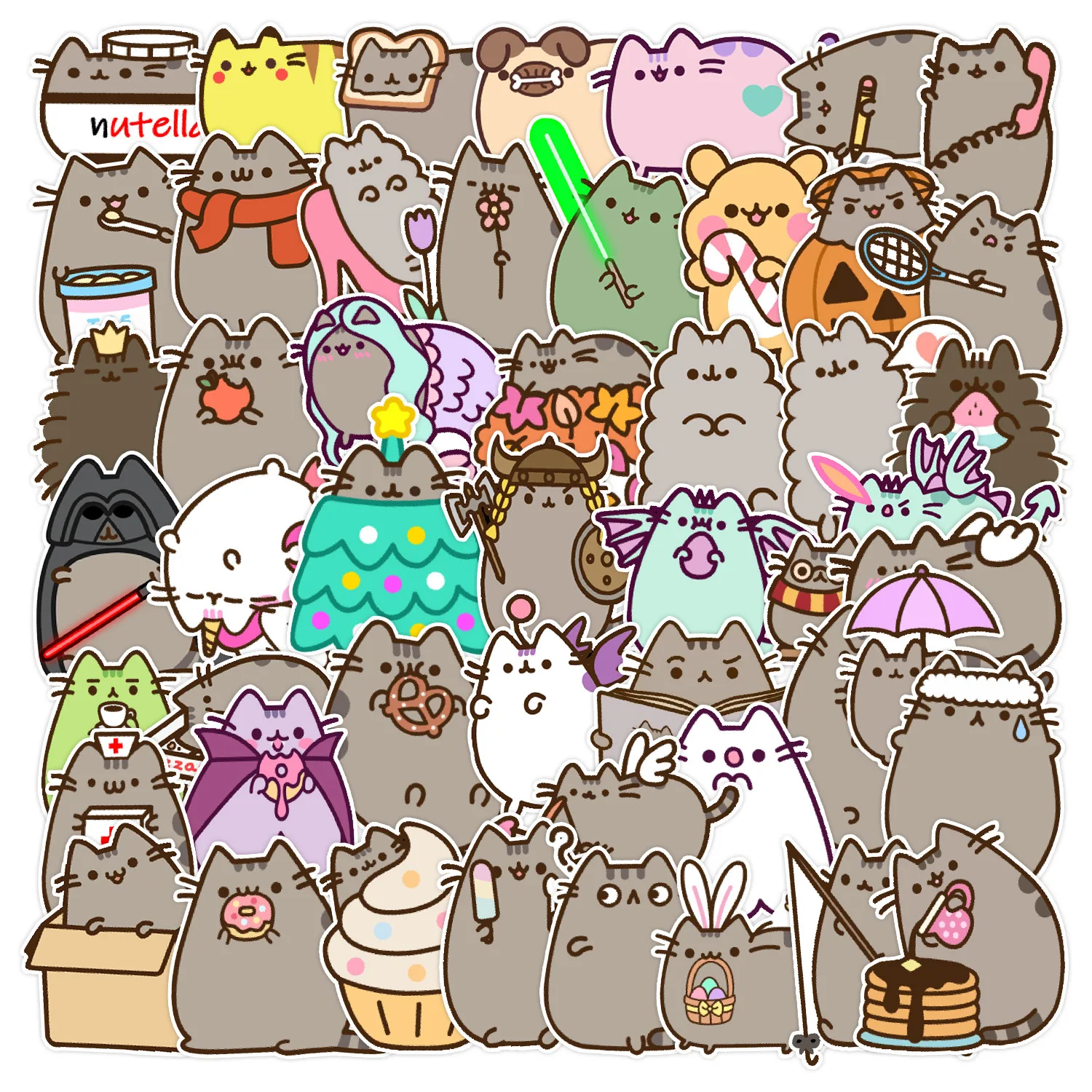 50 pezzi carino kawaii grosso gatto adesivi pacchetto decalcomania cancelleria scrapbook notebook telefono diario graffiti adesivi per bambini giocattoli