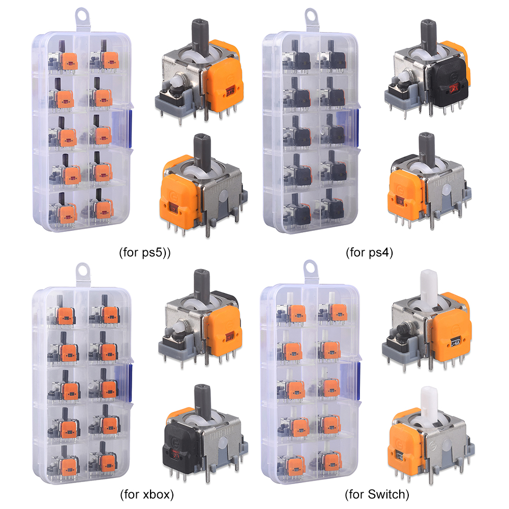 10PCS Hall Electromagnetic Joystick High Precision No Drifting Hall Effect Thumb Sticks Joystick Rocker Module for PS4/PS5/Xbox