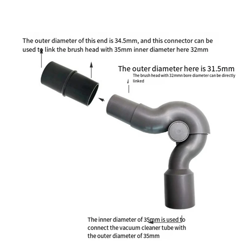 1 Set Elbow Adapter Bottom 35-32Mm Bore Quick Release Tool Bottom Adapter No Bending Plastic