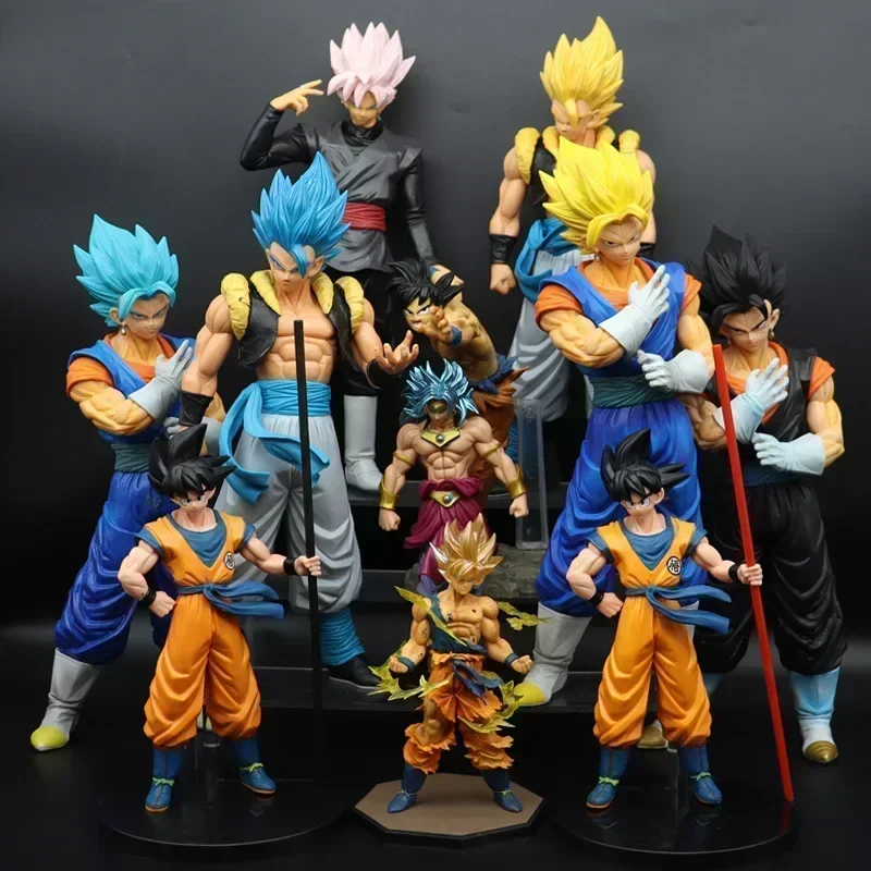 หุ่นดราก้อนบอลรูปผักโกคูตุ๊กตาขยับแขนขาได้ของเล่นจำลอง PVC ของขวัญสำหรับเด็กรูปปั้นเครื่องประดับด้านหน้า