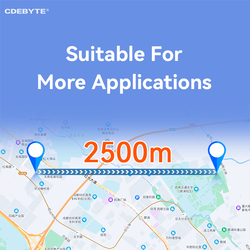 Drahtloses Datenübertragungsmodul 868 MHz 915 MHz CDEBYTE E49-900T20D Geringer Stromverbrauch 20 dBm SMA-Antennen-DIP-Funkmodul