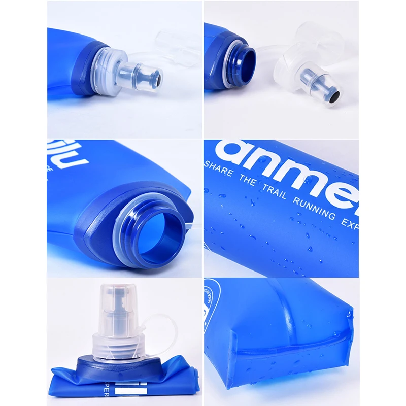 250/500ml 초경량 접이식 물병 BPA 무료 밀짚 야외 스포츠 용품 하이킹 러닝 사이클링 소프트 플라스크 워터 가방
