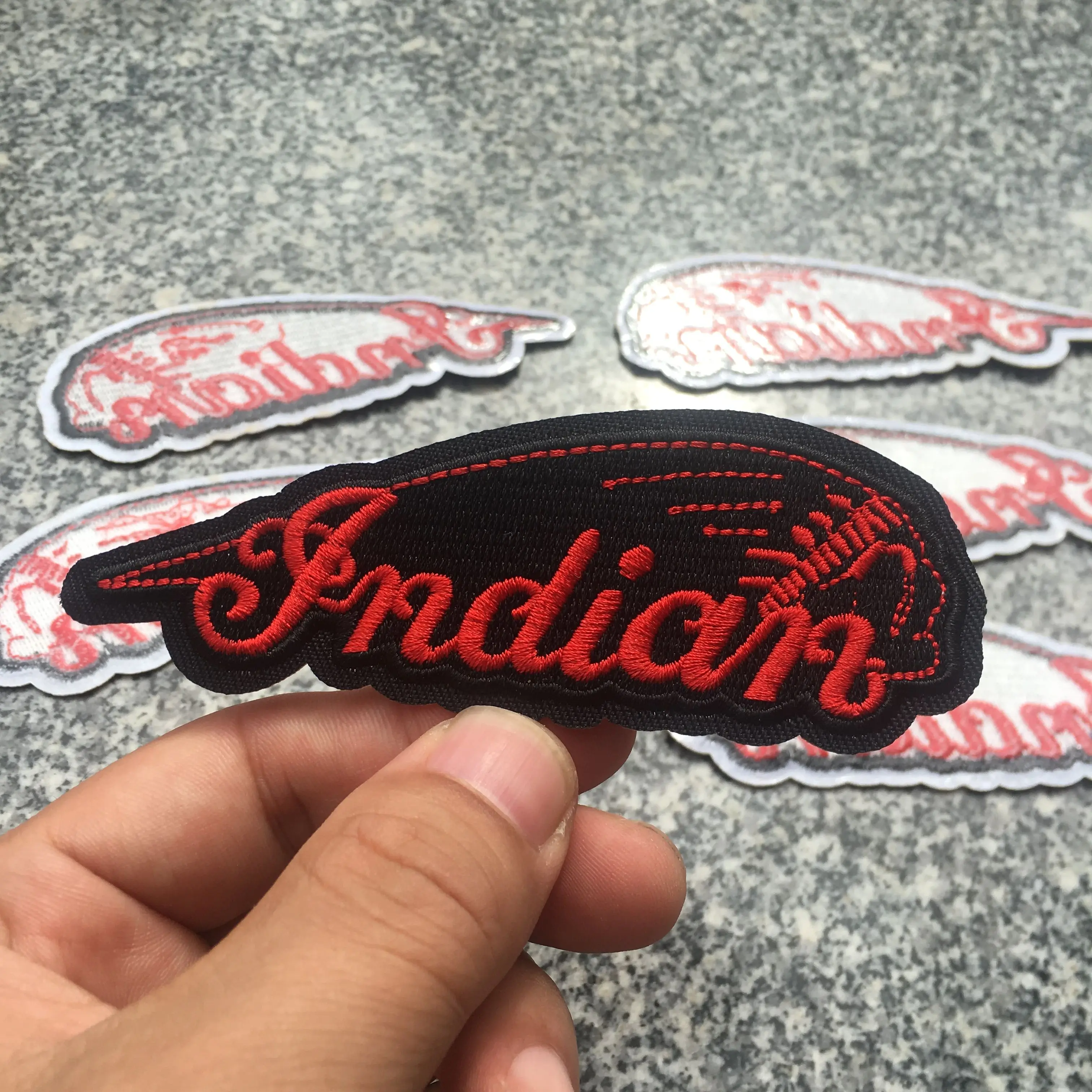 Bordado Ferro Em Patches para Vestuário, Jaqueta de Costura Suprimentos, Adesivos, Vestuário Acessórios, Chapéu Emblema, Indian Motocicleta, 3Pcs por lote