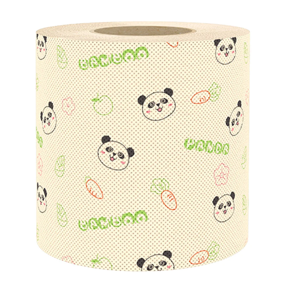 Papel higiénico con estampado de lujo, rollo de toallas con estampado de bambú, diseño de Panda vívido, rollos de pañuelos suaves para el baño, hogar y la Oficina