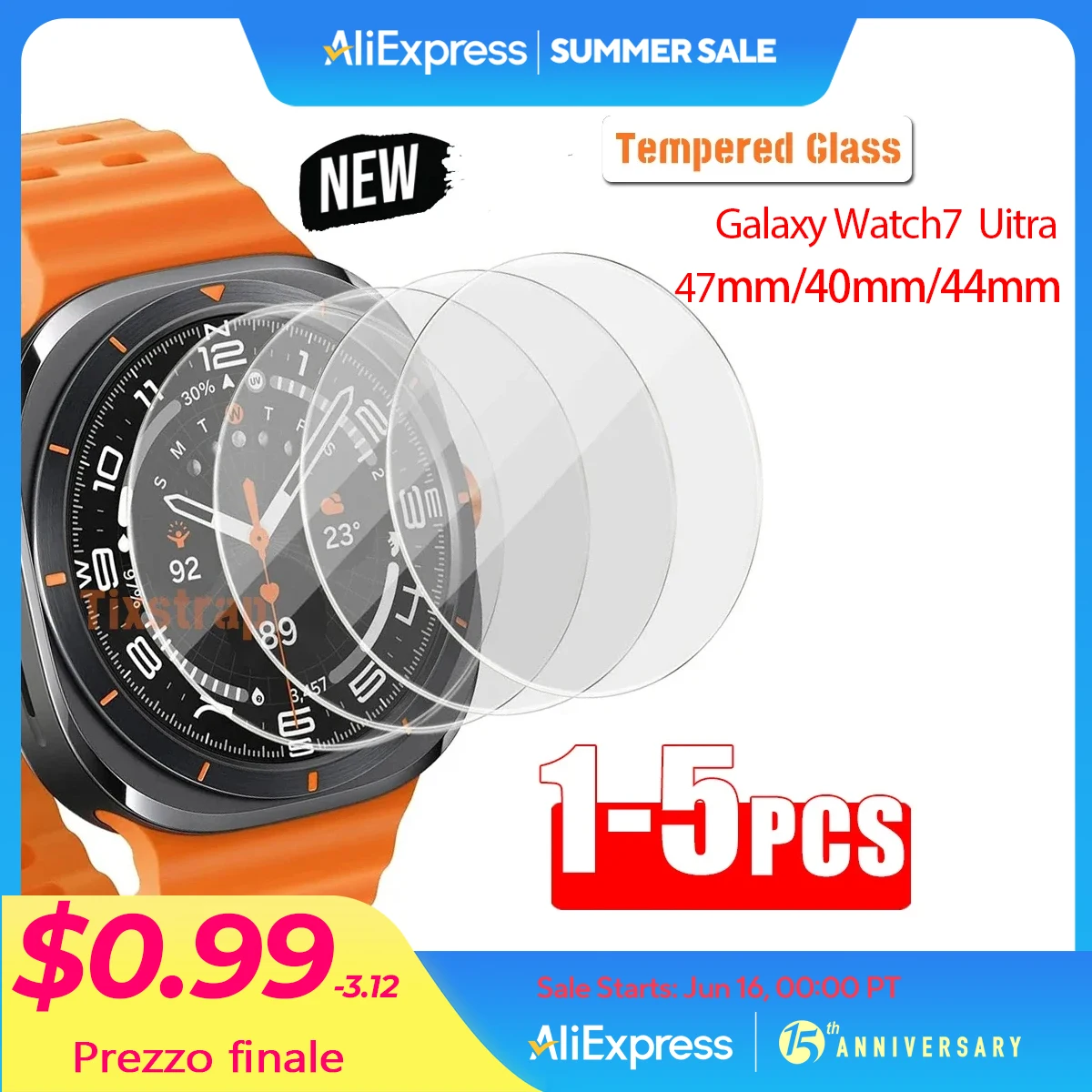 1-5 шт. закаленное стекло для Samsung Galaxy Watch 7 Ultra Watch7 40 44 Защитная пленка для экрана SmartWatch Защитное стекло Простота установки