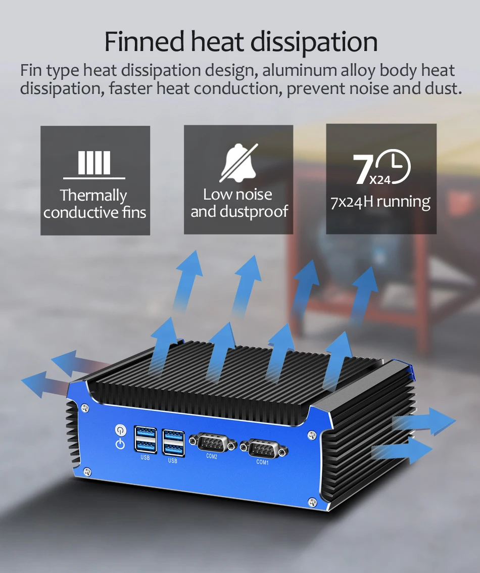 XCY-Mini PC sin ventilador Intel i7 5500U 4500U, Windows 10 pro, Linux, cliente Delgado, Pfsense, Micro, 2Lan, Tv, ordenadores industriales