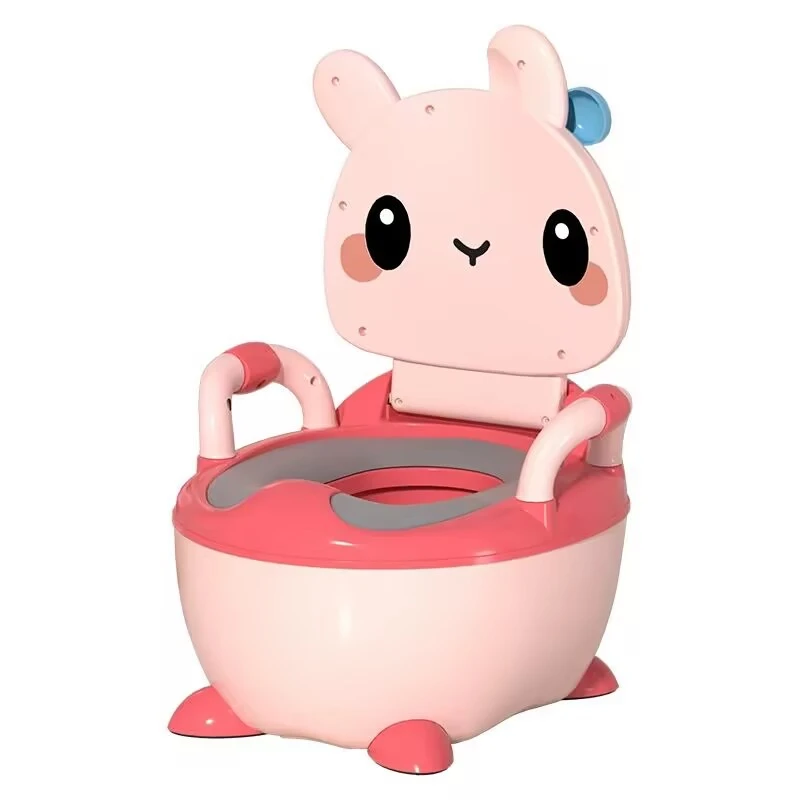 Olla para niños de 1 a 6 años, asiento de inodoro para bebé con bonito conejo mejorado, orinal para bebé, taburete portátil, asiento de entrenamiento seguro para niños y niñas, WC
