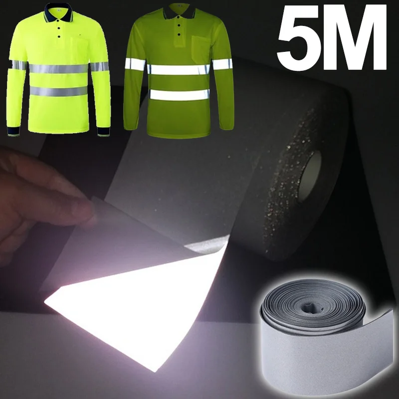 5M แถบสะท้อนแสงสติกเกอร์สะท้อนแสงความร้อนฟิล์ม DIY เสื้อผ้ากระเป๋าความร้อนเทปสะท้อนแสงงานฝีมือทําด้วยมือ