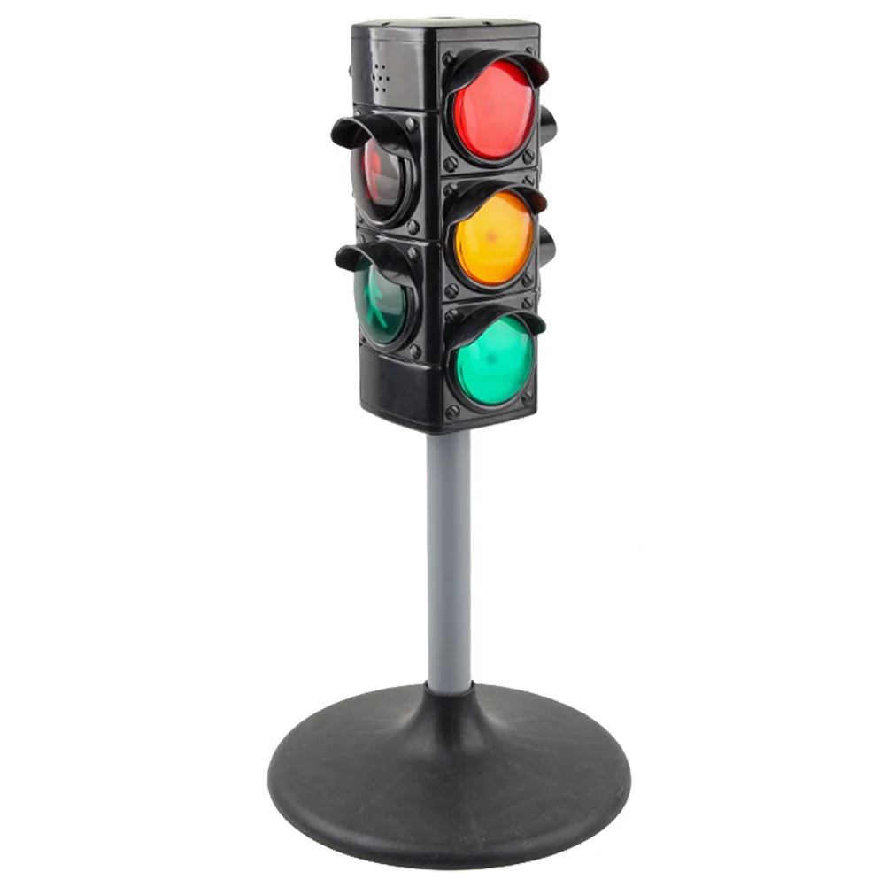 1pc Traffic Light Model Simulation Toy Children Safety Educational Toy (Black)