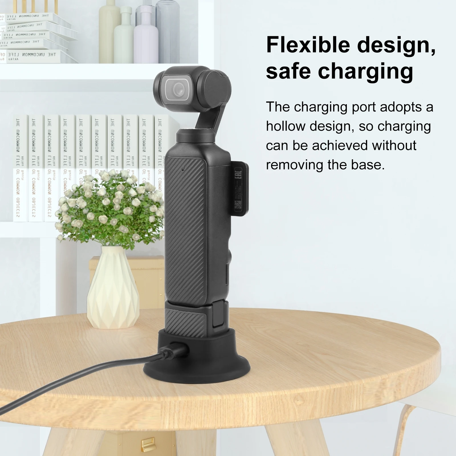 PULUZ Silikonowa podstawa stacji dokującej do kamery sportowej DJI Osmo Pocket 3 Antypoślizgowa, stała podstawa przedłużająca