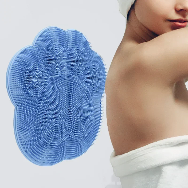 Brosse de Massage exfoliante en Silicone pour le dos, salle de bain, antidérapante, tapis de douche avec ventouse, coussin de Massage pour le bain